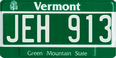 VT license plate JEH913