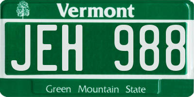 VT license plate JEH988