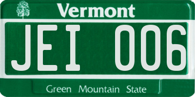 VT license plate JEI006