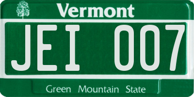 VT license plate JEI007