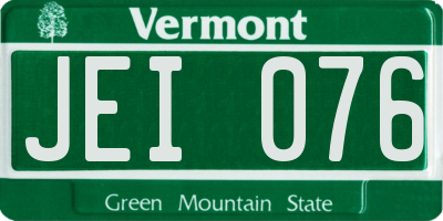 VT license plate JEI076