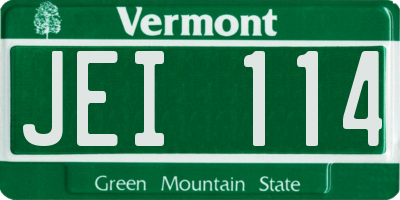 VT license plate JEI114