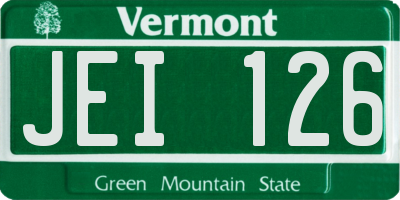 VT license plate JEI126