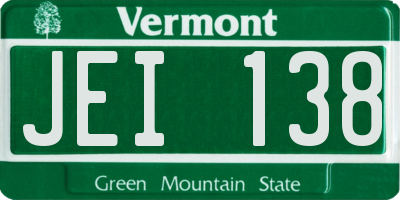 VT license plate JEI138