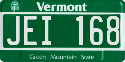 VT license plate JEI168