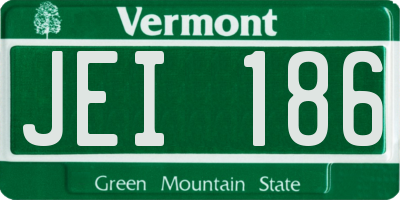 VT license plate JEI186