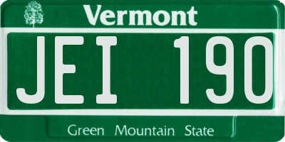 VT license plate JEI190