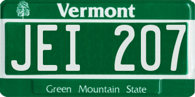 VT license plate JEI207