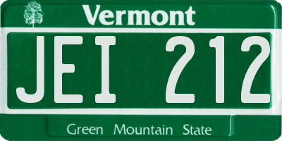 VT license plate JEI212