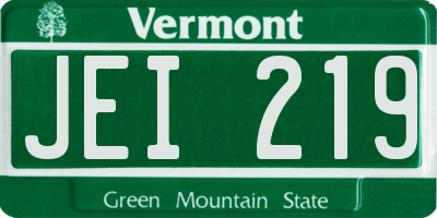 VT license plate JEI219