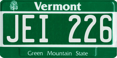 VT license plate JEI226