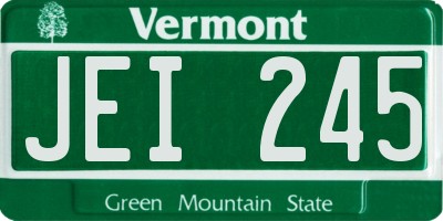 VT license plate JEI245
