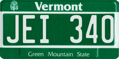 VT license plate JEI340