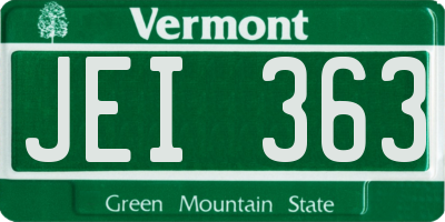 VT license plate JEI363