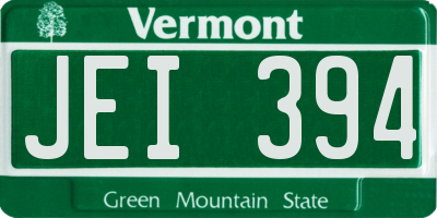 VT license plate JEI394
