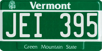 VT license plate JEI395