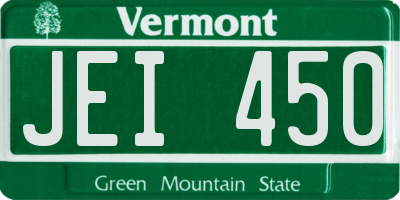 VT license plate JEI450