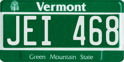 VT license plate JEI468