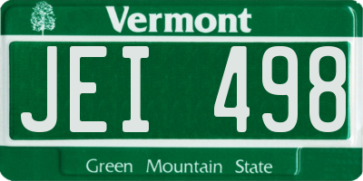 VT license plate JEI498
