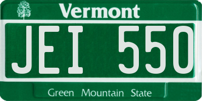 VT license plate JEI550
