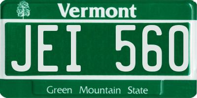 VT license plate JEI560