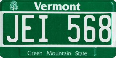 VT license plate JEI568