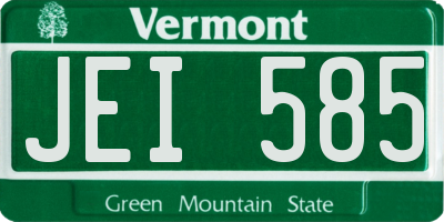 VT license plate JEI585