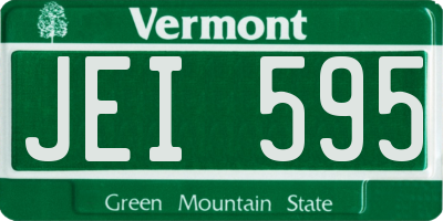 VT license plate JEI595