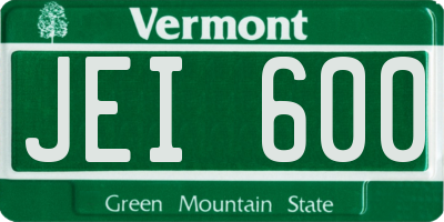 VT license plate JEI600