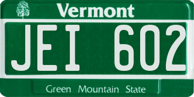 VT license plate JEI602