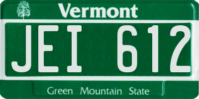 VT license plate JEI612