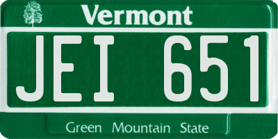 VT license plate JEI651