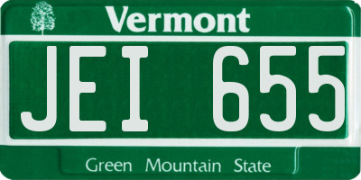 VT license plate JEI655