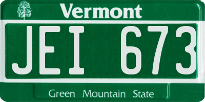 VT license plate JEI673