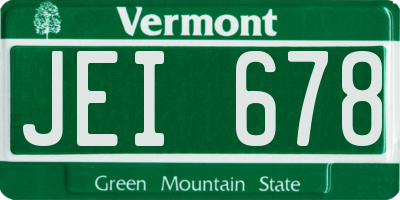 VT license plate JEI678