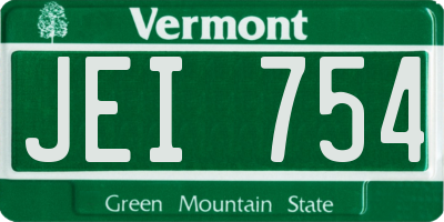 VT license plate JEI754