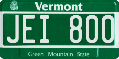 VT license plate JEI800