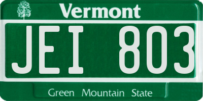 VT license plate JEI803