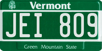 VT license plate JEI809