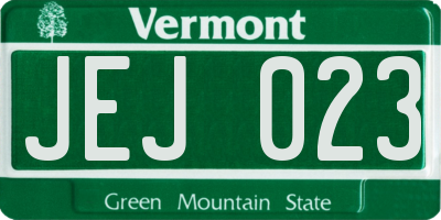 VT license plate JEJ023