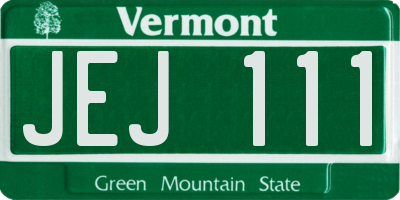 VT license plate JEJ111