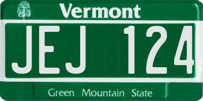 VT license plate JEJ124