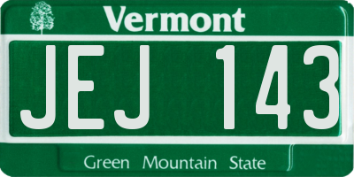 VT license plate JEJ143
