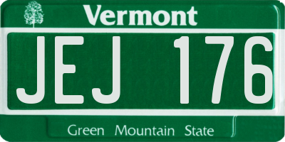VT license plate JEJ176