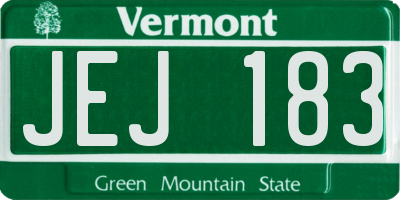 VT license plate JEJ183