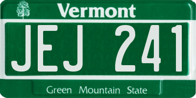VT license plate JEJ241