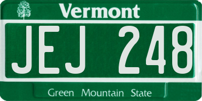 VT license plate JEJ248