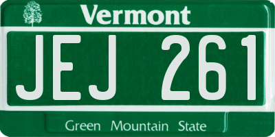 VT license plate JEJ261