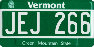 VT license plate JEJ266