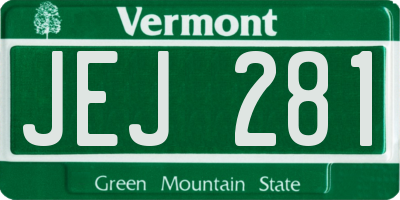 VT license plate JEJ281